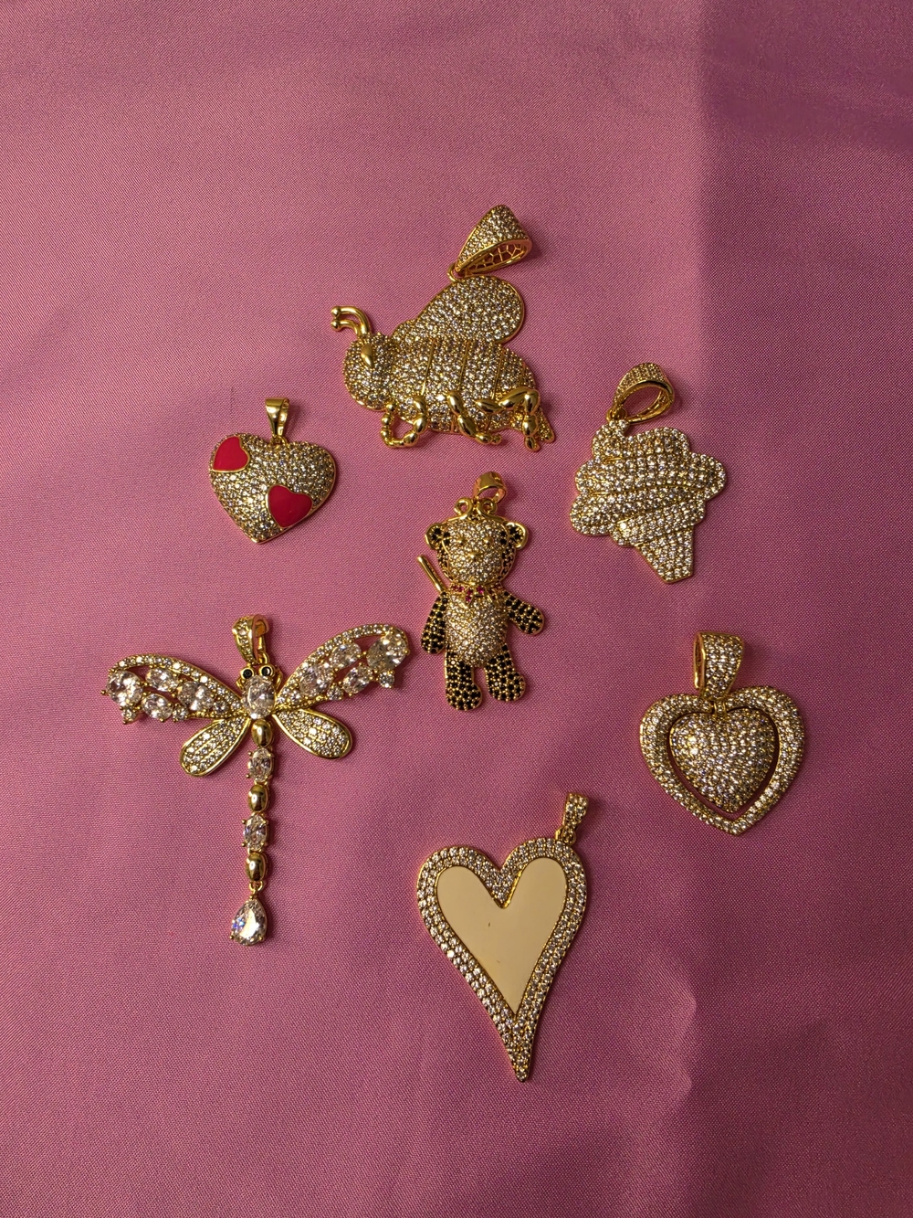 Gold-Tone Crystal Heart & Charm Pendant Collection - Women Jewelry